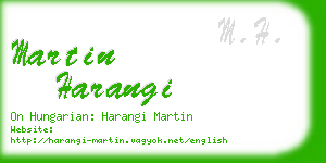 martin harangi business card